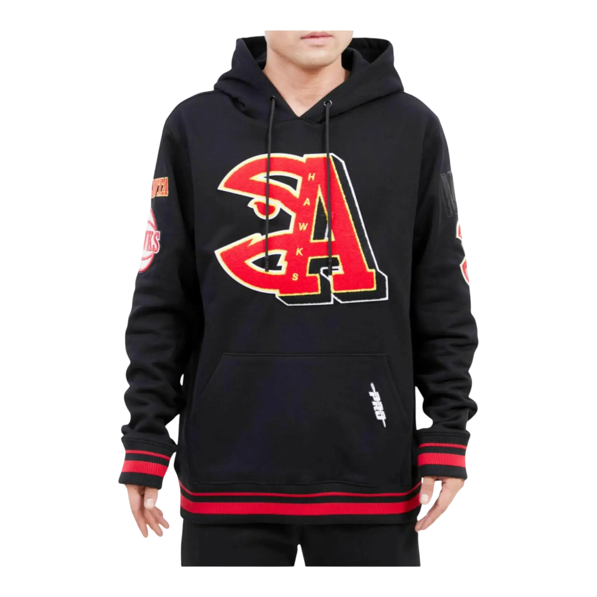 Pro Standard NBA Atlanta Hawks Mash Up Logo P/O Hoodie in Black | Men's