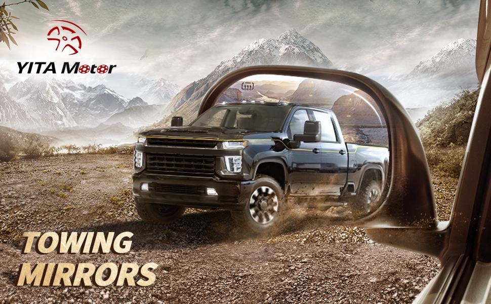 YITAMOTOR Towing Mirror for 2008-2016 Ford F250 F350 F450 F550 Super Duty Left Driver Side Power Heated Telescoping Folding Turn Signal Light Black