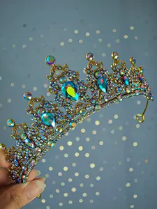 Elegant Alloy Crown Headband with Rhinestones, Elegant Crown Design, Princess Birthday Party Hat, Wedding Bridal Accessory, All-Season Hair Decor, Festival Essential