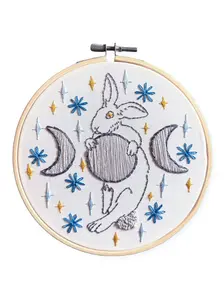6" Moon Rabbit Embroidery Kit