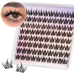 Anime Eyelashes Cluster C Curl D Curl Mixed Style Solid DIY Home Use, Thin 0.07mm Thickness, Lightweight, Made in Qingdao China