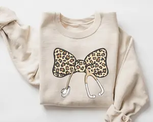 Coquette Leopard Nurse Sweatshirt, RN Shirt, Cute Nurse Shirt, Nurse Life Shirt, Nursing School Sweatshirt, Registered Nurse Sweatshirt