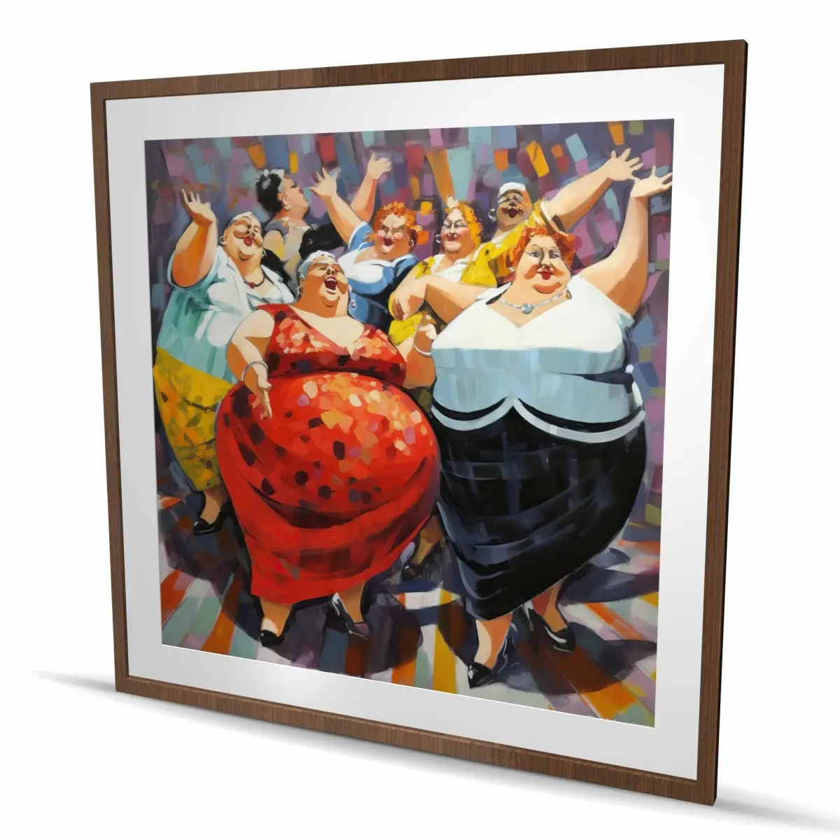 Begin Home Decor C1FM4848FK6HZH 48 x 48 in. The Cheerful Women - Abstract Framed Print Wall Art for Home Decor