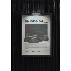 Ferrari 812 Superfast Turbo Silk Stylish , Vintage Automotive Decor, Car Enthusiast Wall Art, Gift for Him, Unique Home Decoration