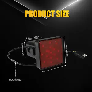 Lens Tow Hitch Receiver Strobe Brake Light For Truck 2-Inch Hole