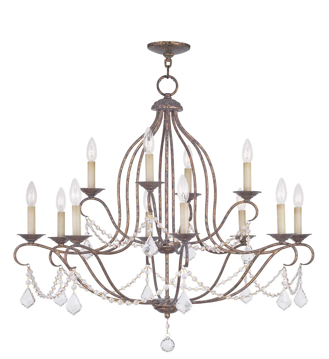 12 Light Verona Bronze Chandelier with Steel base material