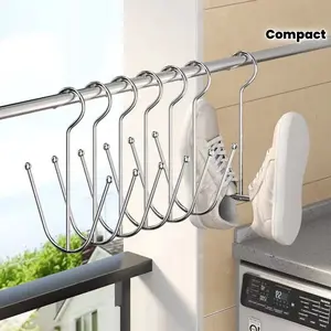 Set of 5 Shoe Drying Racks - Compact Wall-Mounted Storage Solution for Shoes, Featuring Multiple Hooks, Wind Resistant, Ideal for Hallways, Balconies, Bathrooms, And Kitchens - Easy Installation, Utility Hooks