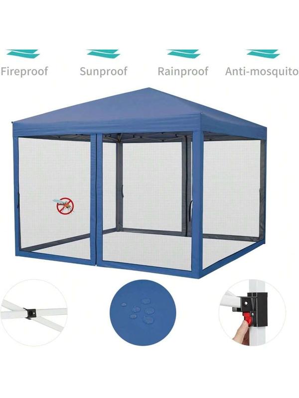 【Christmas Gift】Navy blue- 10 X 10 FT Pop Up Canopy, Heavy Duty Party Tent With Mosquito Netting, Height Adjustable Instant Sun Shade, Portable Screen Shelter With Roller Bag For Parties, Camping, Events