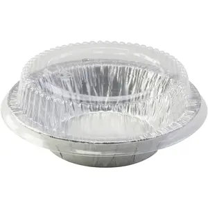 Disposable Aluminum Foil Tart Pan with Lid - 5" Individual Pie Pans, Baking Pan Perfect for Pies, Cobblers - 501P, 50 Count