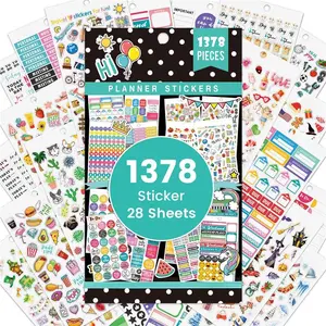 Planner Stickers - 28 Sheets, Journal Stickers for Monthly, Weekly and Daily, 1378 Stunning Planner Accessories for Journal and Calendars, Essential Planner Accessories by Tullofa - Green