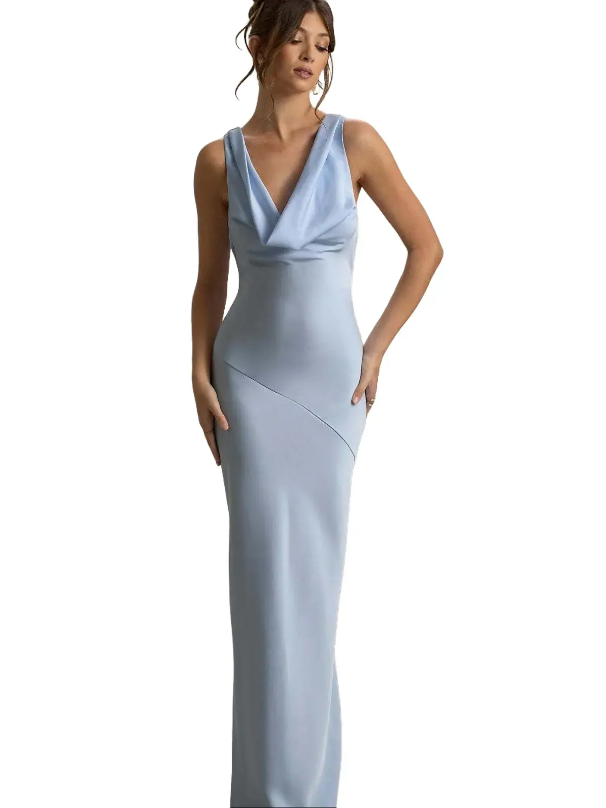 2026 New Sophisticated Satin Mermaid Gown: Sexy Backless, Slim-Fit, and Hip-Hugging Design