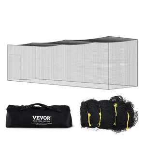 fathersdaygift  VEVOR Baseball Batting Netting, Professional Softball Baseball Batting Hitting Training Net, Practice Portable Pitching Cage Net with Door Carry Bag, Heavy Duty Enclosed PE Netting, 35FT (NET ONLY)