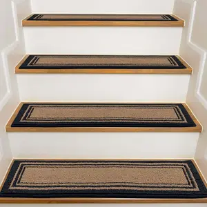 15 Piece Stair Treads, Peel and Stick Non-Slip Stair Mats for Indoor Steps, Washable Reusable Adhesive Stair Runner, Suitable for Kids, Dogs, Elderly