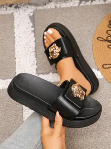 Women's Thick Sole Sandals Summer Indoor Outdoor Fashion New Trendy Versatile Cool Slippers Platform Beach Shoes