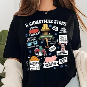 [Christmas Unisex Shirt] A Christmas Story Shirt, Retro Christmas Movie T-shirt, Leg Lamp Christmas Tee, Oh Fudge Shirt, Funny Christmas Characters - TShirt, Sweatshirt, Hoodie For Women And Men