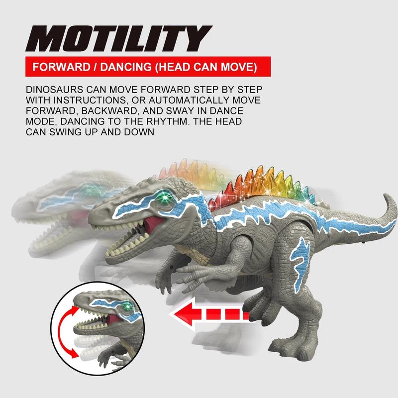 Parent-Child Interactive RC Dinosaur Toy | Walks, Wiggles, Lights Up, Mist Spray | Perfect Birthday/Holiday Gift for Kids 3+ | Needs 5 AA Batteries (Not Included)