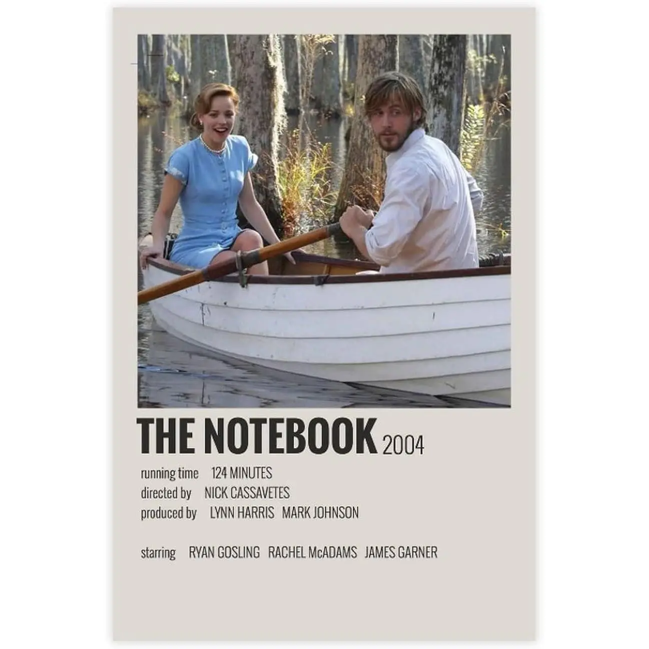 Classic Movie The Notebook Vintage Canvas Wall Print - Unframed 16x24in(40x60cm) Decorative Wall Decor Home Decoration, Wonderful Gift for Bedroom, Office, Garden Decor, 16X24inch