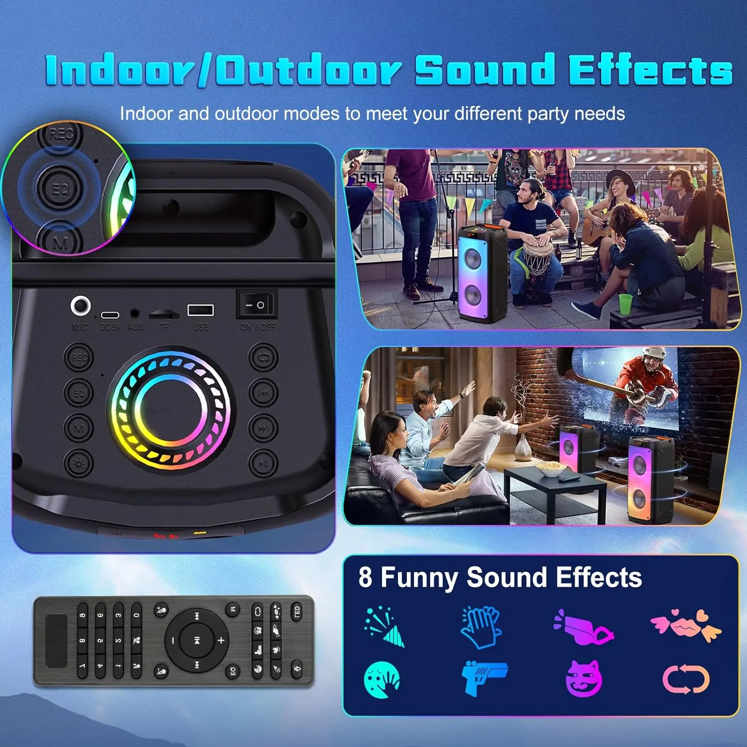 JYX T10T Wireless Karaoke Machine with 2 Mics, Portable Audio