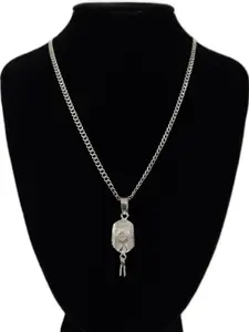 Hat pendant with 3mm cuban chain, both 925 silver