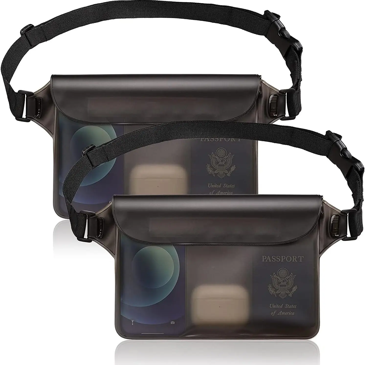 Waterproof Dry Bag with Waist Belt (2 Pack), Protects Phone and Valuable Items, Ideal for Kayaking, Swimming, Beach, Pool, Fishing, Dry Bags Waterproof