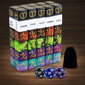 63 Pieces MTG Dice Counters Bulk Ability Keywords MTG Tokens Shield Life Counter 6 Sided Dice Set for Magic The Gathering,TCG,Cards Gaming Accessories