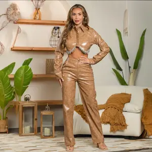 Brown Faux leather set