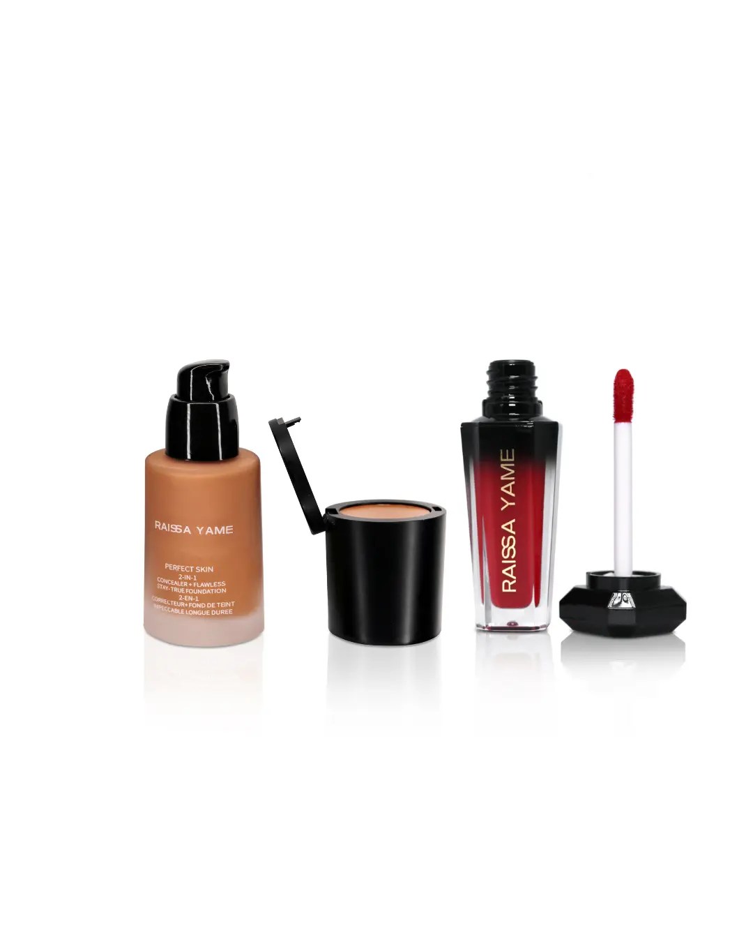 RAISSA Yame 2-in-1 Concealer Foundation & Matte Lipstick Duo, Long-Lasting Beauty Kit for a Smooth Finish on Sensitive Skin, Cosmetic Set for Your Makeup Routine, Complexion Set, Dark Circles, Color Correction, Menthol