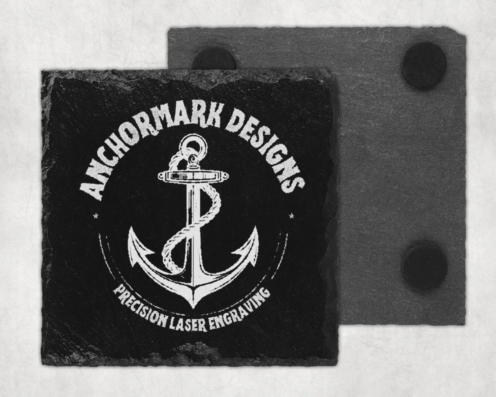 Custom Laser Engraved Slate Coasters -SET OF 4-