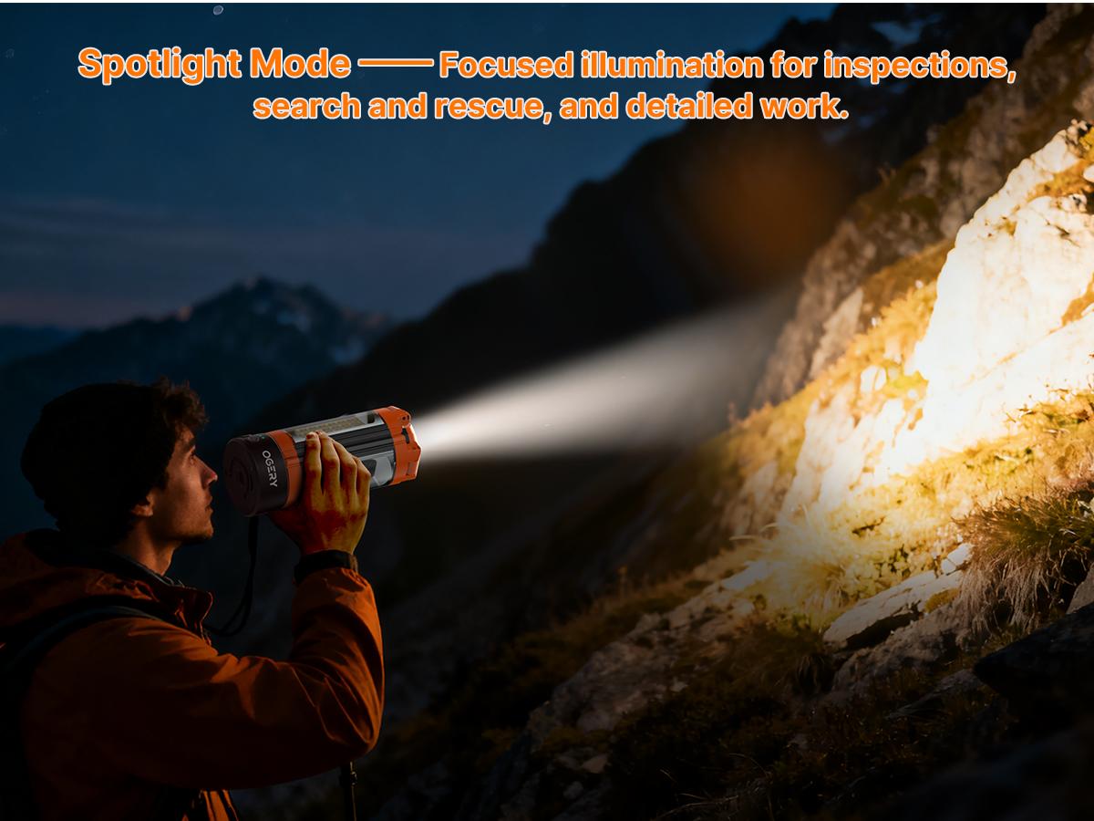 OGERY 2026 Remote-Controlled 2850LM Camping Lights with Tripod,  18000mAh Rechargeable Camping Lantern & LED Work Light, Detachable Tripod Stand up to 6.7 ft, 3 Lamp Heads for Camping & Emergency Use