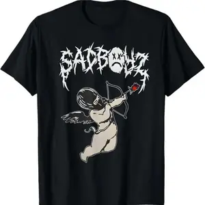 Junior Sad Boyz Corridos Tumbados Belicos Mexico Music T-Shirt for Men Mexican Streetwear Graphic Tee Soft 100% Cotton Relaxed Fit Everyday Wear