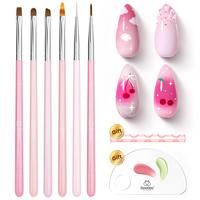 6Pcs Pink Nail Brush Set