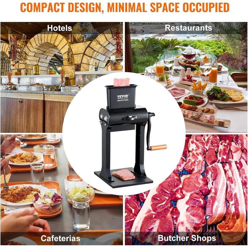 VEVOR Commercial Meat Tenderizer, Heavy Duty Stainless Steel Meat Tenderizer Machine, Quick and Easy Manual Operation Kitchen Tool, 5.8" Feed Port for Beef, Turkey, Chicken, Pork, Steak, and Fish Utensils