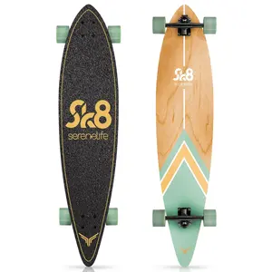 8 In. Maple Deck Skateboard - Mini Cruiser Skateboard, Designed for Kids, Teens, and Adults (Green)
