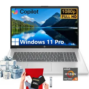 HP 17-inch Laptop for Business and Student - AMD Ryzen 5 7430U,Windows 11 Pro,  up to 32GB RAM, 512GB SSD, Fast Charge, Wi-Fi 6, 17.3” FHD Anti-Glare Display,Bundle Accessory