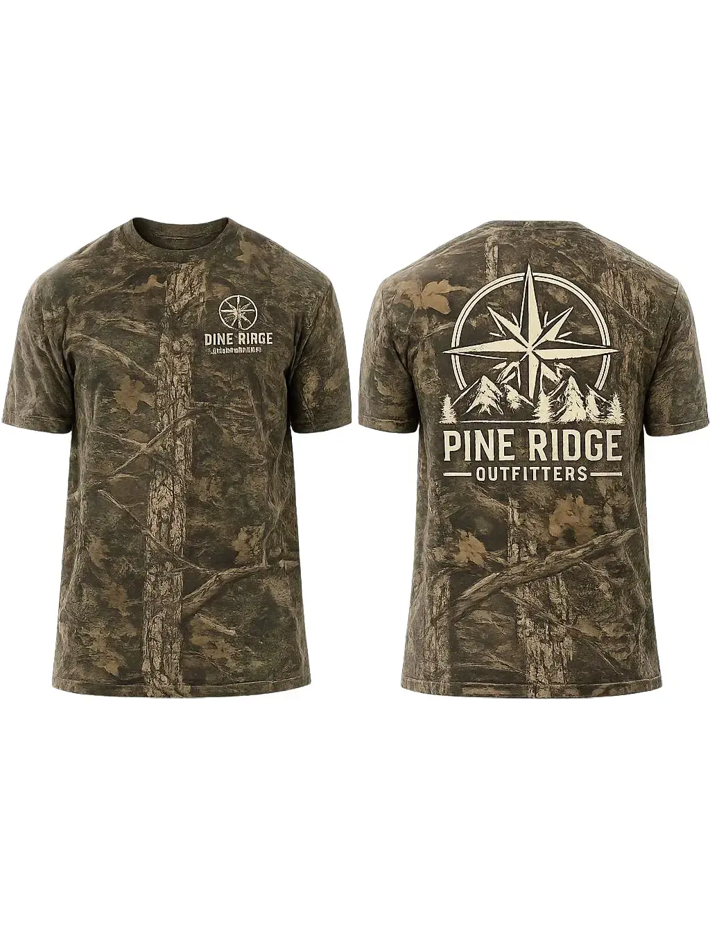 Whitetail Heritage Camo Hunting T-Shirt – Front Chest Logo & Large Back Print
