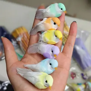 6-Piece Artificial Bird Decor Set, Colorful Polyurethane Hanging Ornaments with Realistic Feather Details, Home Garden Patio Balcony Decoration