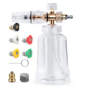 Pressure Washer Foam Cannon, Professional Car Foam Cannon with 1/4 Inch Quick Connect & Adjustable Nozzle, Car Wash Sprayer, Power Washing Accessories, Car Wash Equipment, Car Wash Accessory, Car Wash Kit