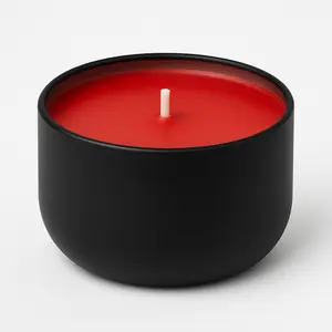 WINTER CANDY APPLE 8oz Soy Candle - Handmade with 100% Soy Wax, Festive Scent of Red Apple, Candy Sugar, Vanilla & Winter Greens, Clean Burn, Strong Throw
