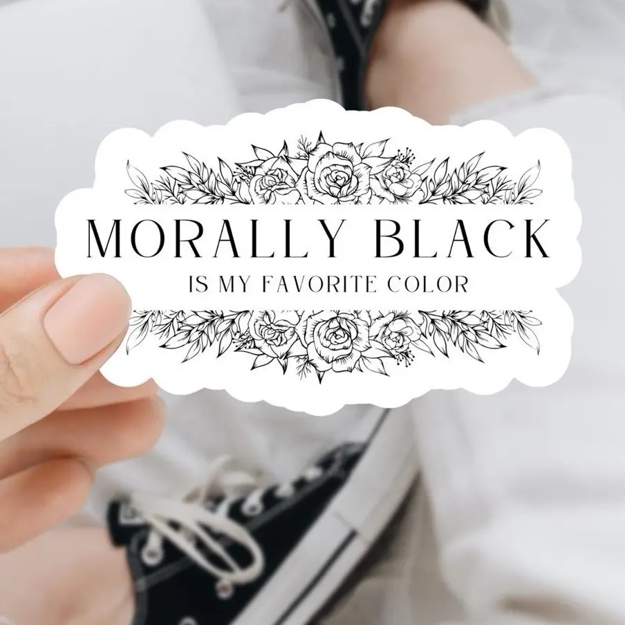 Morally Black Dark Romance Kindle Decal Sticker - Self-Adhesive Bookish Merch for DIY Scrapbooking & Stamping Decor