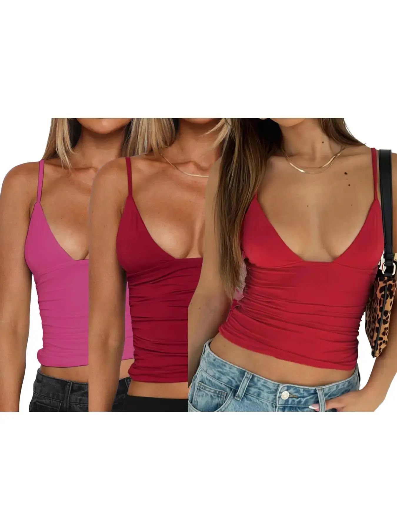 Red*1 pc+Burgundy*1 pc+Hot Pink*1 pc
