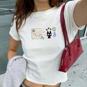 Studio Ghibli Baby Tee, Studio Ghibli Shirt, Ghibli Baby Tee, Trendy Y2K Baby Tee, 90s Style, Women's Clothing