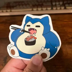 Snorlax, Snorlax sticker, Pokémon, anime, stickers, stationary, small business