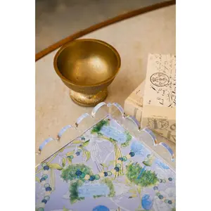 Tulane Acrylic Scalloped Tray