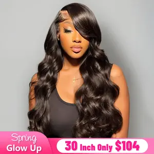 Bling Hair Body Wave 13x4 Transparent Lace Front Wigs Human Hair 180% Density 13x6 HD Lace Frontal Wigs Brazilian Natural Color For Black Women