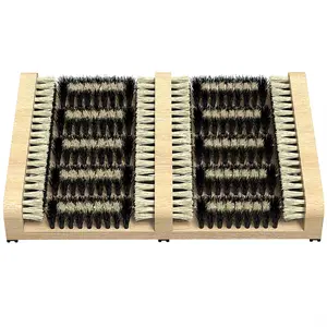SCRUBIT Boot Scraper Brush – Flat Door Scrubber Mat - All Weather Shoes & Boots Cleaner, Removes Snow, Sand and Mud – 14.2 x 10 in. Boot Scraper Door Mat Outdoor Boot Brush