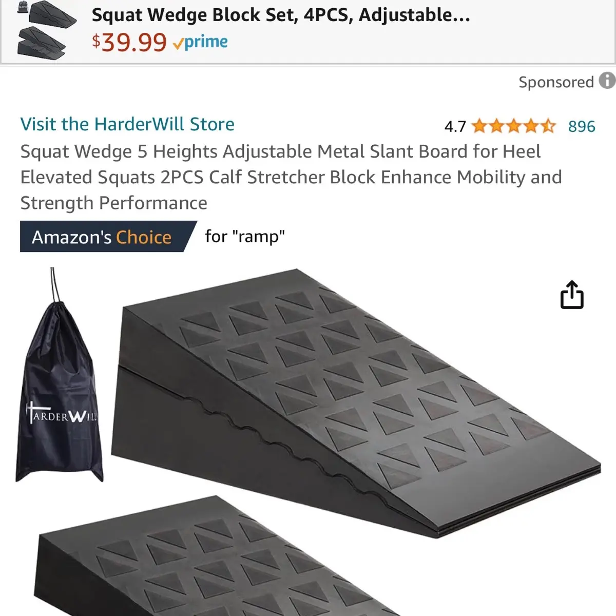 Squat Wedge 5 Heights Adjustable Metal Slant Board for Heel Elevated Squats 2PCS Calf Stretcher Block Enhance Mobility and Strength Performance