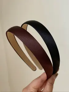 Women's Satin Hair Hoops, Soft Solid Color Interchangeable Headbands, Stylish & Versatile Hair Accessories for Daily Wear, Pack of 2 Pieces