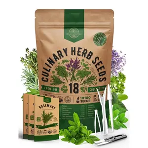 18 Culinary Herbs Seeds Variety Pack - 10,180+ Heirloom, Non GMO, Herbs Seeds for Outdoor and Indoor Home Gardening