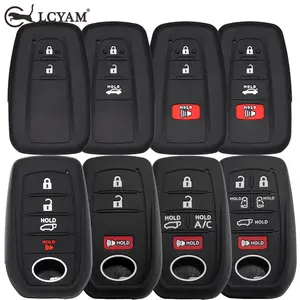 Key Fob Cover Case Remote Protector Smooth Silicone Black Fits for Toyota Rav4 Corolla Camry Avalon Car Accessories Key Cover