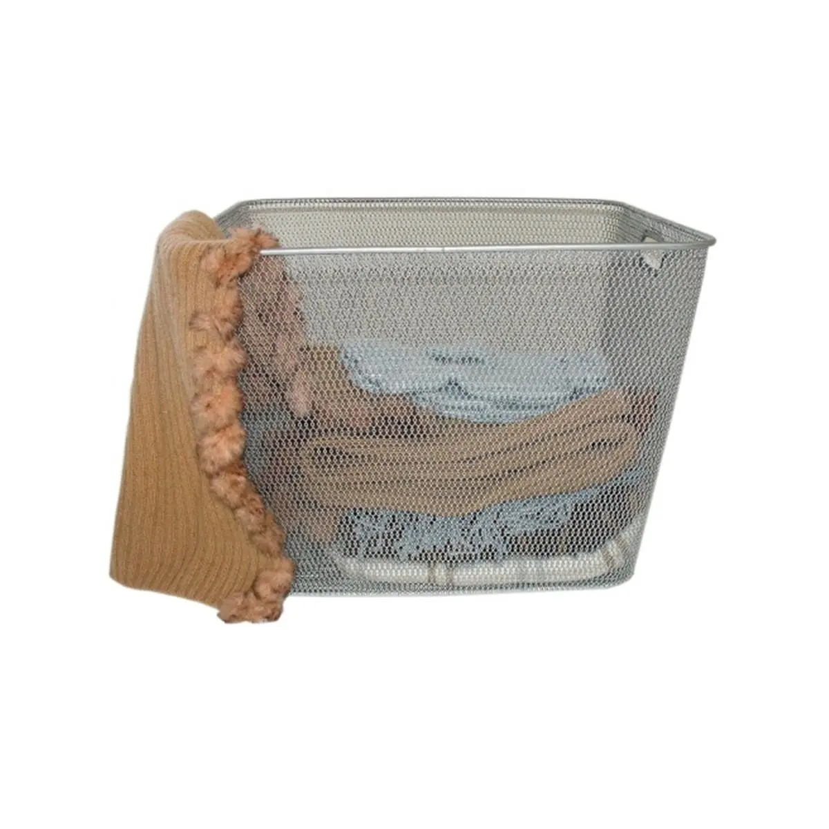 212 MAIN Mesh Open Bin Stainless Steel Basket - Wire Construction, Laundry & Cycling Gear Organizer for Kitchen Use, Metal